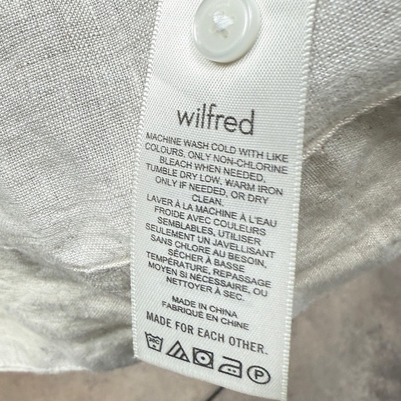 ARITZIA WILFRED Eleta Linen Mini Dress tie waist size xs - Picture 7 of 8